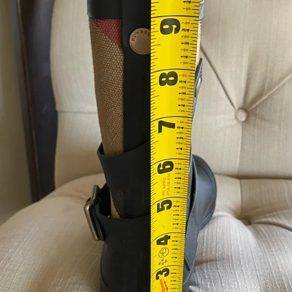 Burberry Exploded Check Pattern Rubber Rain Boots, Sz 38 - Picture 12 of 13
